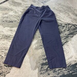 VTG 80s The Savannah Players Chino Pants Sz 10 Blue Pleated Front Straight Leg